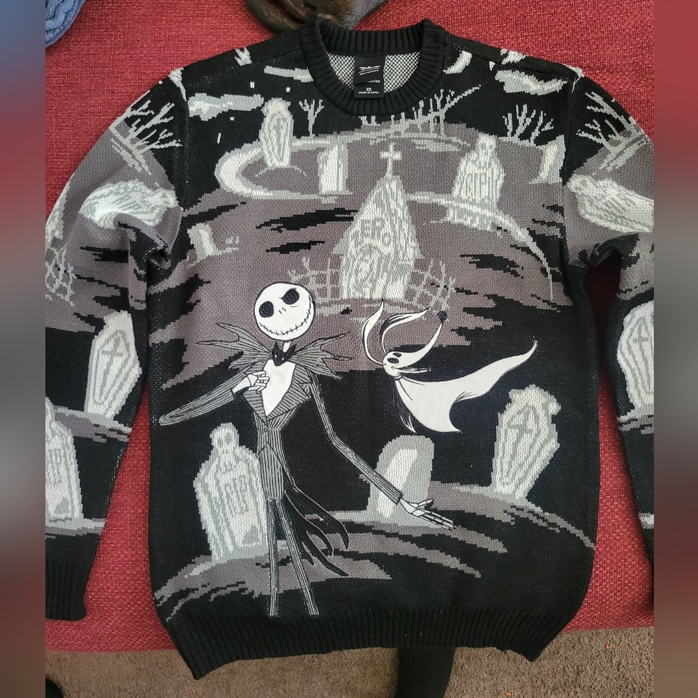 The Nightmare Before Christmas Jack & Zero Graveyard Intarsia Sweater